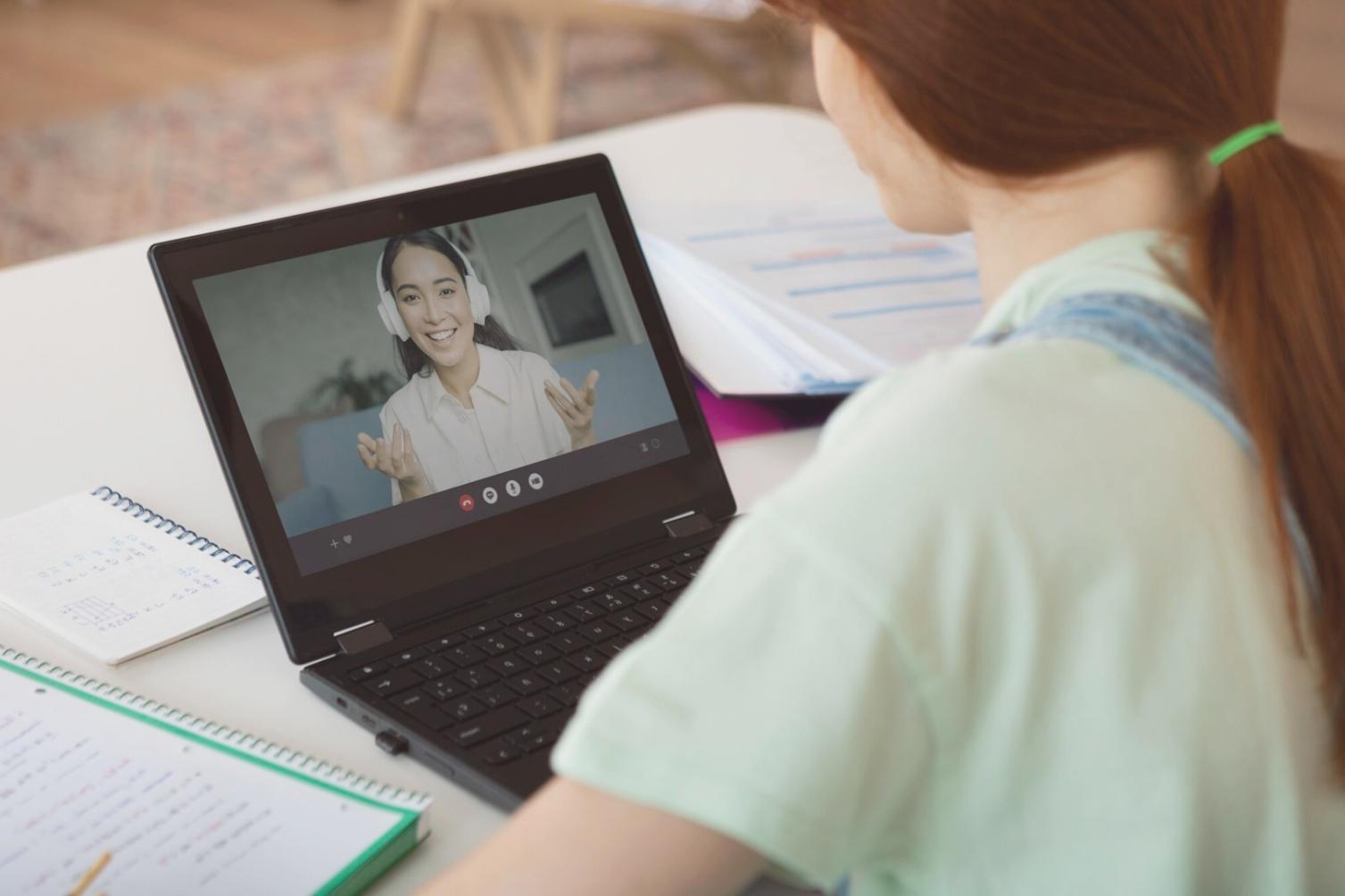 Student using laptop to manage expenses and track spending
